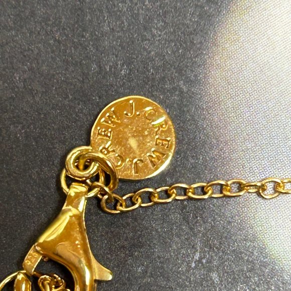 Signed J. Crew 925 Sterling Silver Yellow Gold Vermeil Green Malachite Necklace - Picture 5 of 8